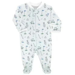 Noomie - Baby Boy Let's Golf Zipper Footie, Azul Hot