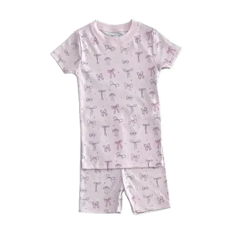 noomie__baby_girl_bows_sh_SKUHRf2oprc_0.webp Noomie - Baby Girl Bows Short Sleeve Pajama Set Discount