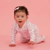 Noomie - Baby Girl Bows Zipper Footie With Ruffles Clearance