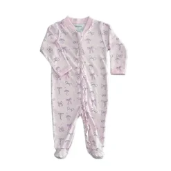 Noomie - Baby Girl Bows Zipper Footie With Ruffles Clearance