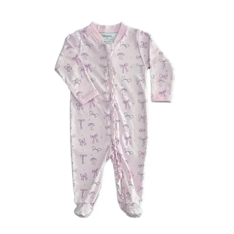 noomie__baby_girl_bows_zi_SKUrry4CI57_1.webp Noomie - Baby Girl Bows Zipper Footie With Ruffles Clearance