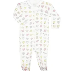 Noomie - Baby Zipper Footie Rainbow Hearts New
