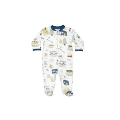 Noomie - Baby Zipper Footie Blue Camping Outlet