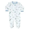 Noomie Snap Footie Dinos, branco e azul Clearance