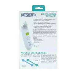 Nuby - Aspirador nasal elétrico do Dr. Talbot com limpadores de nariz e ouvidos de 2 unidades Best