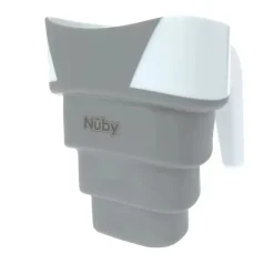 Nuby - balde de enxágue de banho dobrável, branco/cinza Best