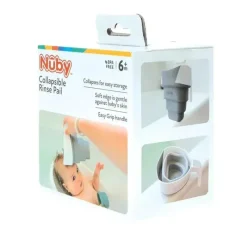 Nuby - balde de enxágue de banho dobrável, branco/cinza Best
