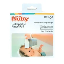 Nuby - balde de enxágue de banho dobrável, branco/cinza Best