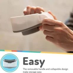 Nuby - balde de enxágue de banho dobrável, branco/cinza Best