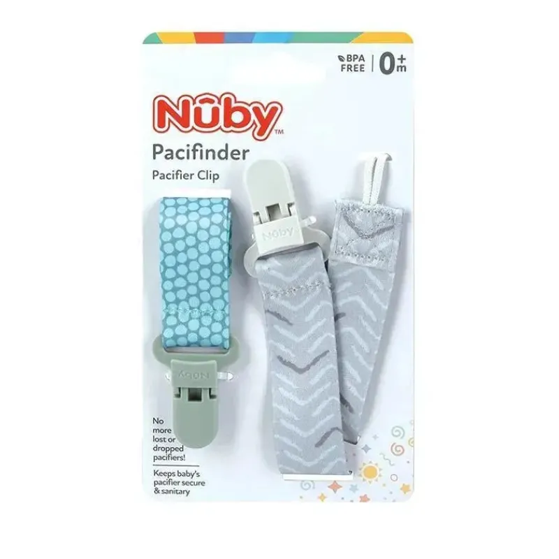 nuby__boy_pk_suporte_para_SKUC0nQteUj_1.webp Nuby - Boy 2Pk suporte para clipe de chupeta de tecido impresso com clipe de plástico, pontos verdes/setas cinza New
