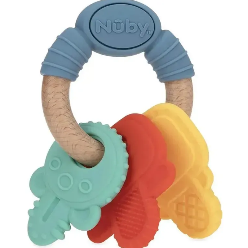 nuby__chaves_de_mordedor__SKUlcLEuUlk_0.webp Nuby - Chaves de mordedor de silicone/madeira Hot