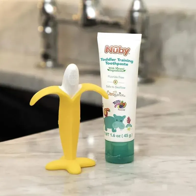 nuby__combinao_de_pasta_d_SKU3K4bHoHB_2.webp Nuby - Combinação de pasta de dente infantil Dr. Talbot's Banana Brush Sale