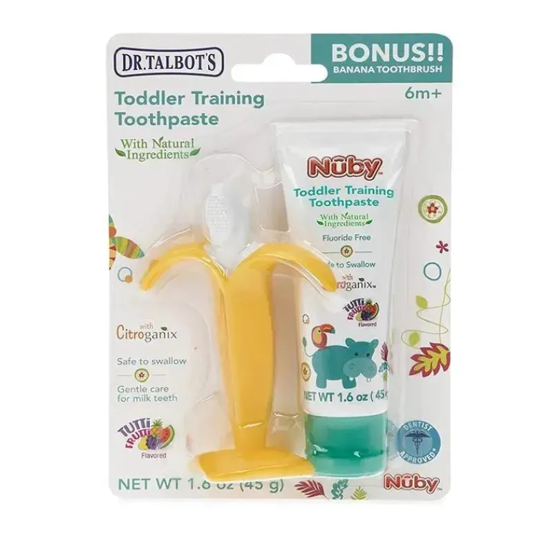 nuby__combinao_de_pasta_d_SKU3K4bHoHB_3.webp Nuby - Combinação de pasta de dente infantil Dr. Talbot's Banana Brush Sale