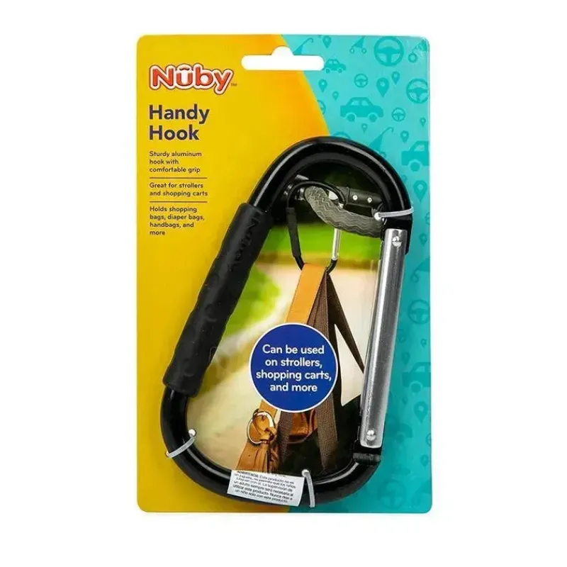 nuby__gancho_para_carrinh_SKUko5HUsMG_3.webp Nuby - Gancho para carrinho de alumínio com alça de borracha preta Fashion