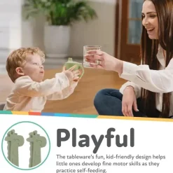 Nuby - Garfo e Colher Girafa de Silicone em Aço Inoxidável - Verde Fashion