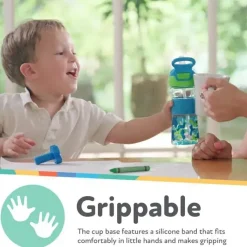 Nuby - Garrafa Flip-It Reflex, Aqua Camo Fashion