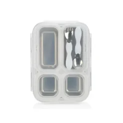 Nuby - Lancheira de viagem isolada em aço inoxidável, branca Clearance