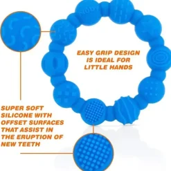 Nuby - mordedor de anel de silicone 2Pk, cores sortidas Outlet