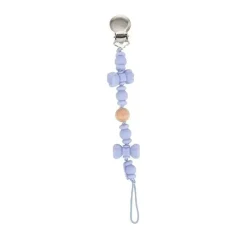 Nuby - Porta-chupeta com miçangas de silicone/madeira e clipe de aço inoxidável, gravata borboleta Online