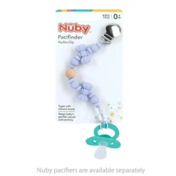 Nuby - Porta-chupeta com miçangas de silicone/madeira e clipe de aço inoxidável, gravata borboleta Online