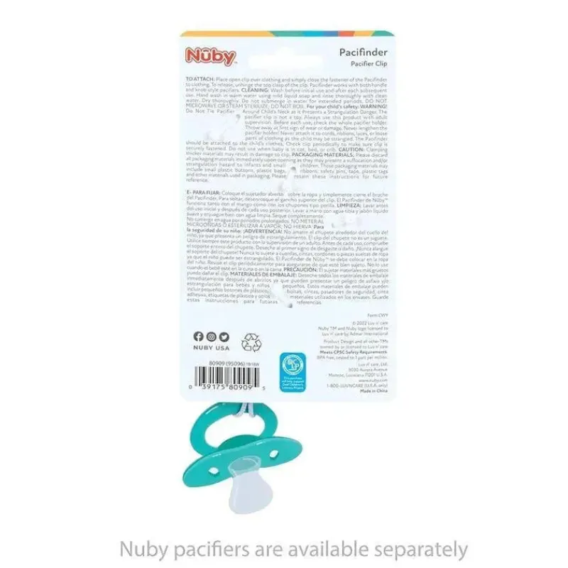 nuby__portachupeta_com_mi_SKUyhEUICvq_5.webp Nuby - Porta-chupeta com miçangas de silicone/madeira e clipe de aço inoxidável, gravata borboleta Online