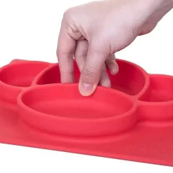 Nuby - Sure Grip Mini Placemat de Silicone, Macaco Vermelho Hot