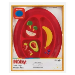 Nuby - Tapete de alimentação de silicone seccionado ovular New