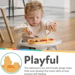 Nuby - Tigela de alimentação para bebê girafa de silicone - Amarela Outlet