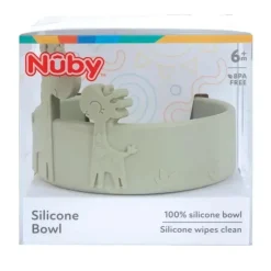 Nuby - Tigela de alimentação para bebê girafa de silicone - Verde Sale