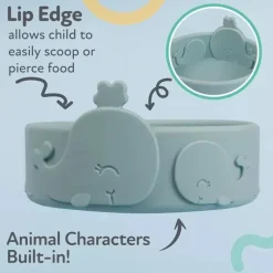 Nuby - Tigela de Alimentação de Baleias em Silicone - Azul Best