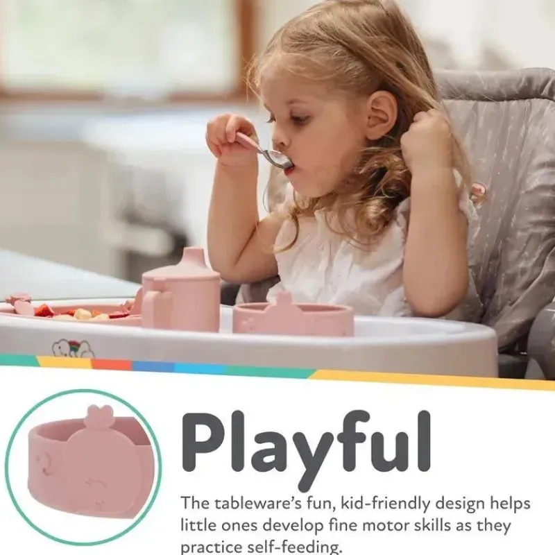 nuby__tigela_de_silicone__SKUHkZvYtmr_6.webp Nuby - Tigela de silicone para alimentação de bebê baleia - Pink Blush Clearance