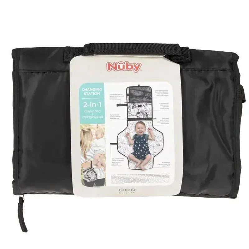 nuby__trocador_porttil_to_SKULlRFpYYd_0.webp Nuby - trocador portátil totalmente preto do Dr. Talbot com estojo New