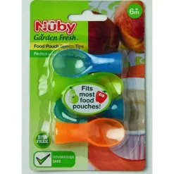 Nuby Garden Fresh pacote com 4 pontas de colher para alimentos Outlet