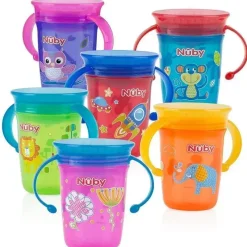 Nuby No-Spill 2-Handle 360° Wonder Cup, as cores podem variar Clearance