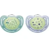 Nuk - 2 Pk Chupeta Fluxo de Ar Brilho no Escuro, Menino, Tamanho 2 Best