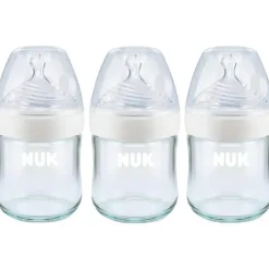 Nuk - 3 unidades de mamadeiras de vidro simplesmente natural, 4 onças Fashion
