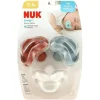 Nuk - Chupeta de silicone confortável, 0-6 meses, tons terrosos, pacote com 3 Outlet