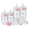 Nuk - Mamadeiras Simply Natural com conjunto de presente SafeTemp, rosa, 4 mamadeiras, 3 chupetas e 2 bicos de mamadeira de reposição Discount
