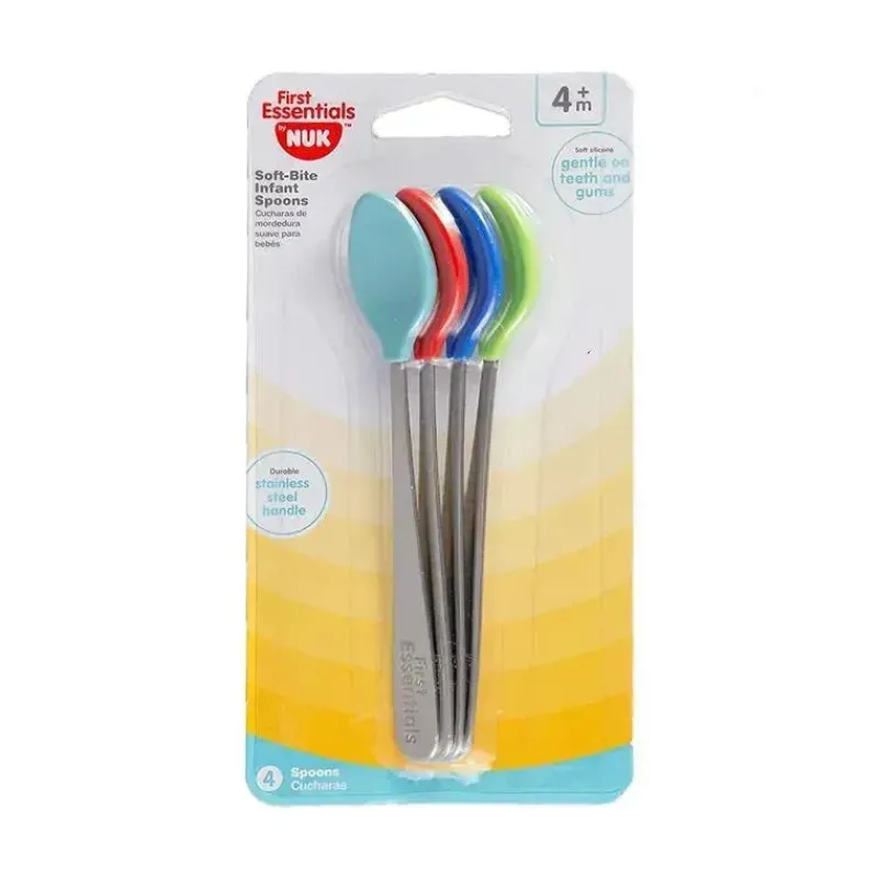 nuk__pk_first_essentials__SKU8vzYbFG0_1.webp Nuk - 4Pk First Essentials Colher Infantil Soft Bite, Ponta de Silicone Outlet