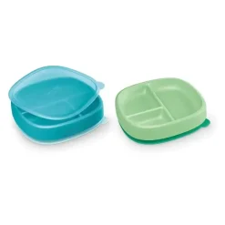 Nuk - placas de sucção e tampa, cores sortidas, pacote com 2, mais de 6 meses, azul e verde Clearance