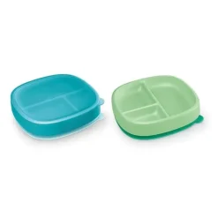 Nuk - placas de sucção e tampa, cores sortidas, pacote com 2, mais de 6 meses, azul e verde Clearance