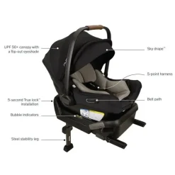 Nuna - Cadeira Auto Infantil Pipa Aire Com Base, Caviar Online