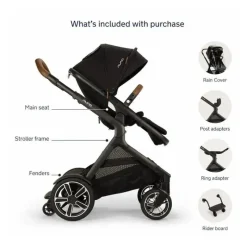 Nuna - carrinho DEMI Next com Rider Board, Caviar Hot