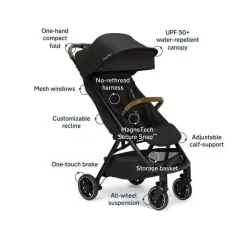 Nuna - Carrinho Trvl Com Bolsa De Viagem Caviar New