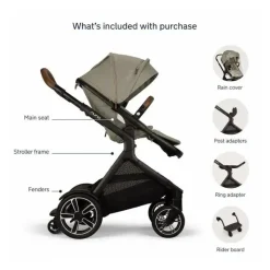 Nuna - DEMI Next Stroller com Rider Board, Granito Hot