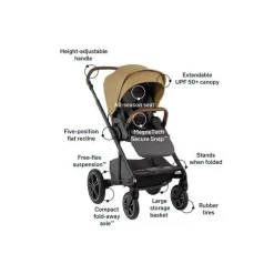 Nuna - Mixx Next Carrinho de passeio com adaptador de anel, camelo Clearance