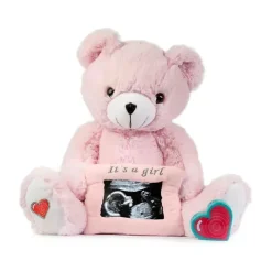 My Baby's Heartbeat Bear O sexo do urso cardíaco do meu bebê revela o urso rosa Clearance
