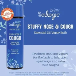 Oilogic Baby - Alívio para banho de vapor para nariz entupido e tosse para bebês e crianças pequenas Fashion