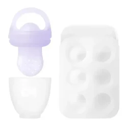 Ola Baby - Alimentador de frutas frescas de silicone e conjunto de picolé para introdução de alimentos sólidos, lilás Discount