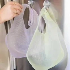 Ola Baby - babador impermeável de silicone dobrável para bebê com estojo de viagem, lilás Discount